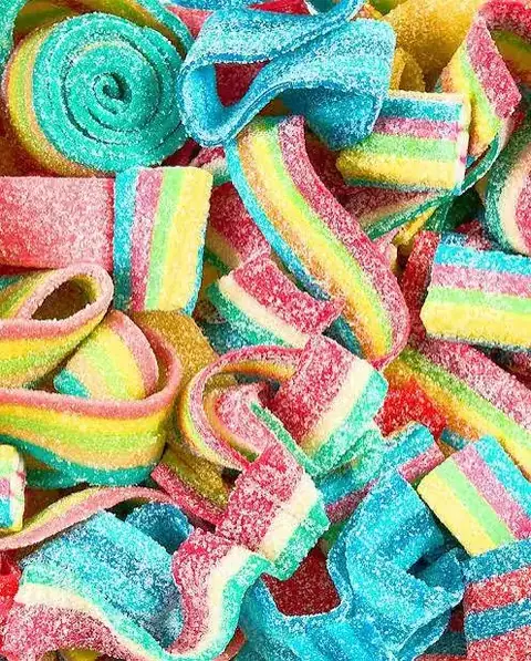 Rainbow sour belt swirl